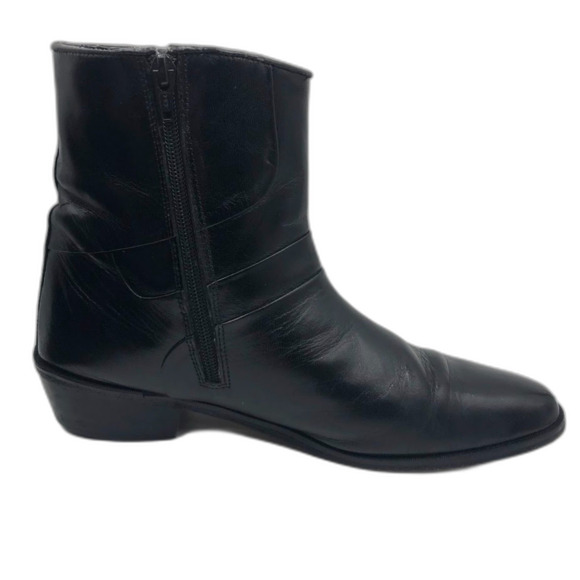 Stacy Adams Men's Black Leather Ankle Boots Side Zipper Closure Size 9.5 M - Picture 5 of 9